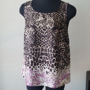 Dana Buchman Animal/Floral Print Top